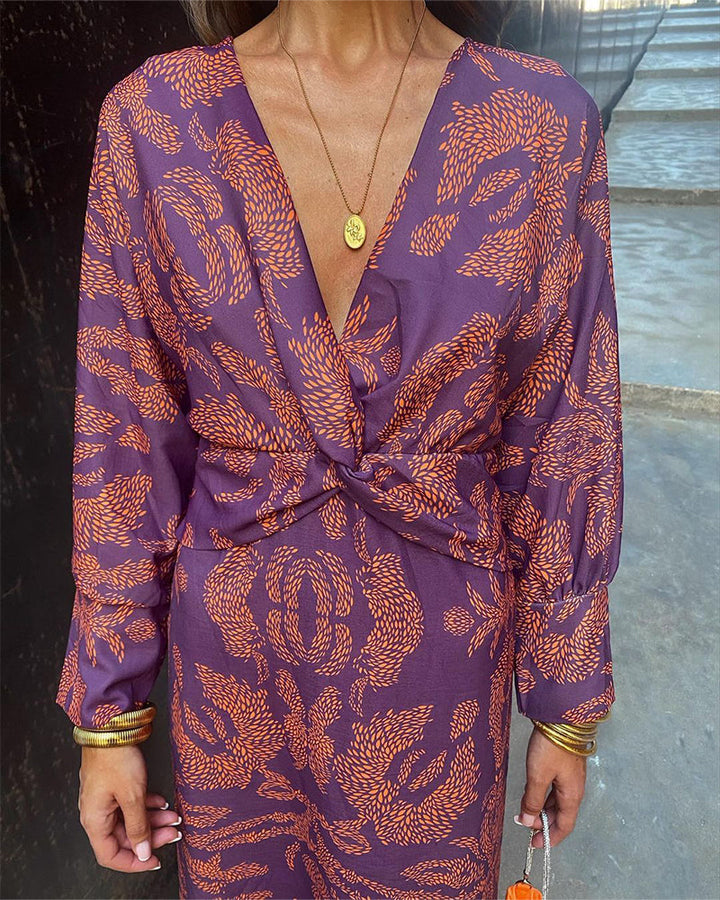 Coraline - Bold Botanical Wrap Dress