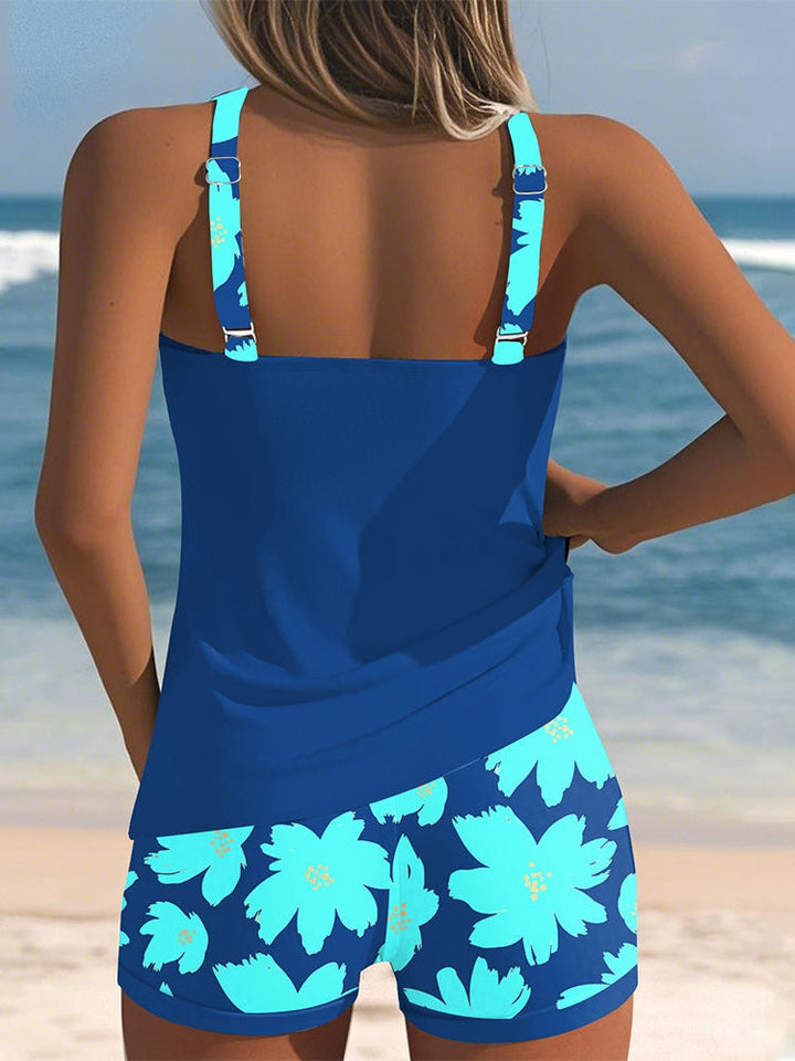 Charlotte - U-Neck Sleeveless Printed Tankini