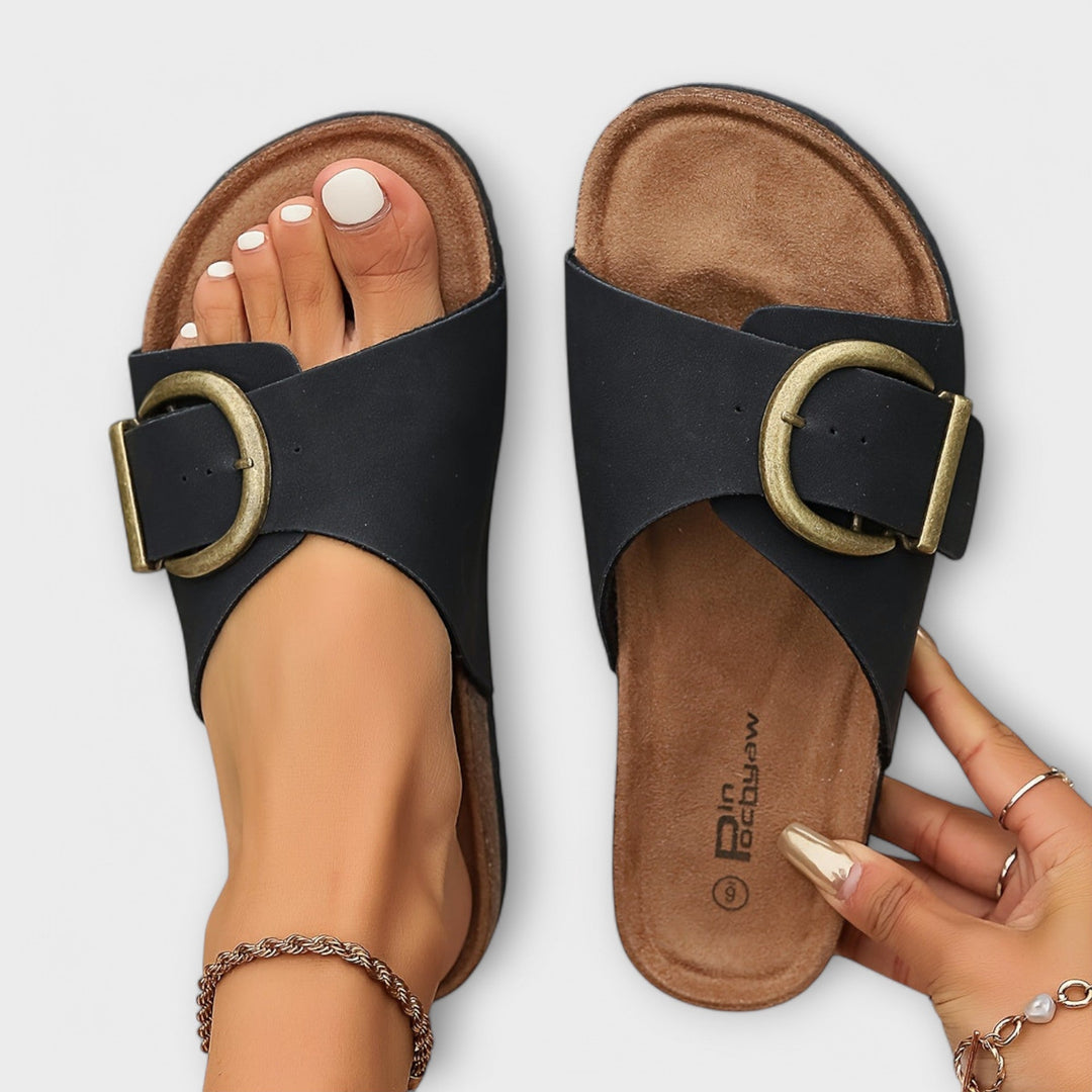 Margie – Women’s Cork Sandals with Buckle Strap