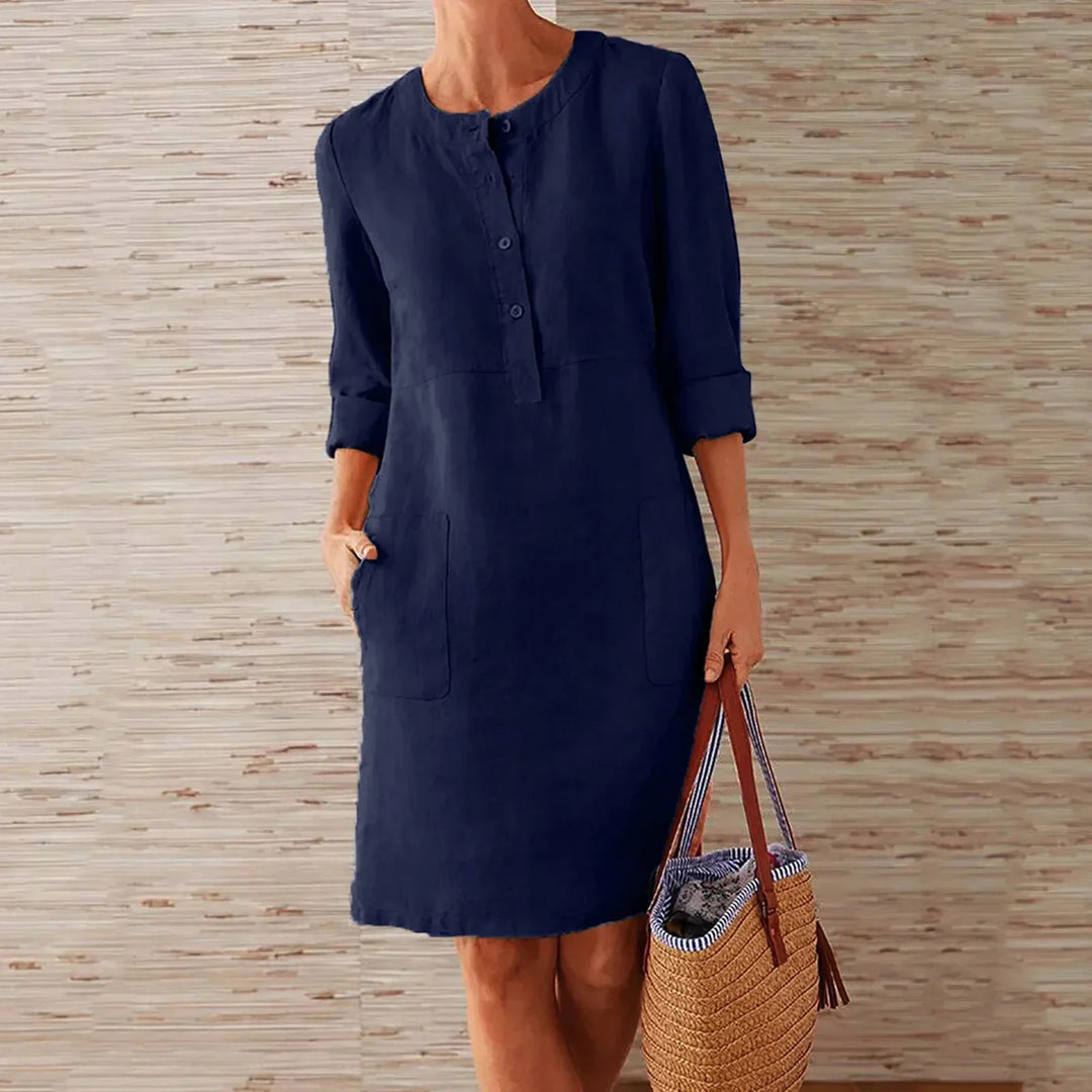 Fiona - Casual Cotton and Linen Summer Dress