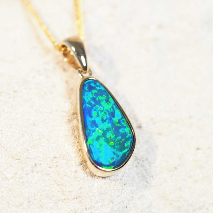 Ariella – 14 Karat Gold Doublet Opal Pendant