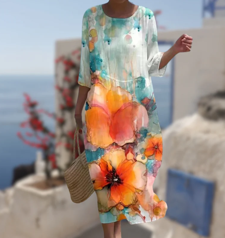 Miranda | Sunset Flower Dress