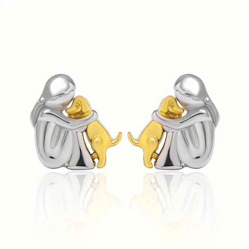 Elenza  | Dog Motif Embrace Earrings