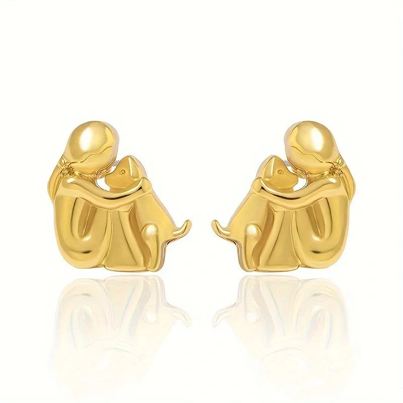 Elenza  | Dog Motif Embrace Earrings