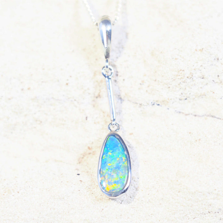 Zara – Sterling Silver Teardrop Opal Pendant
