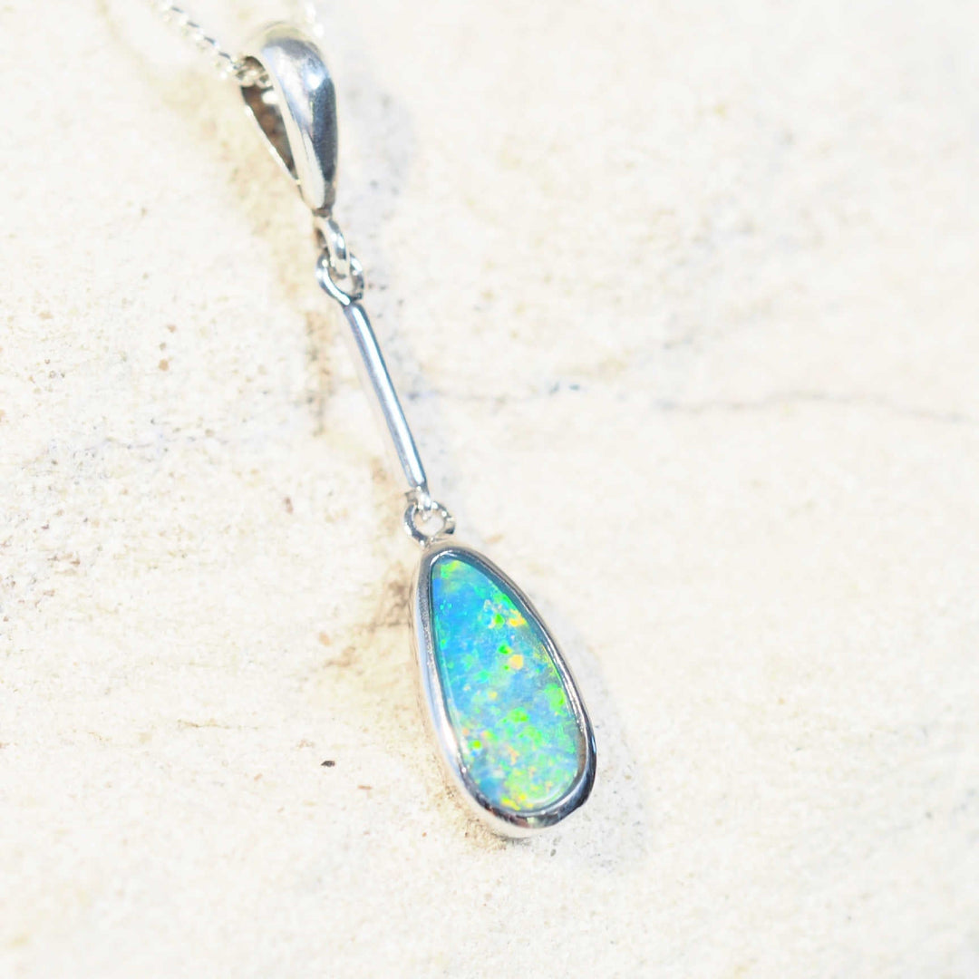 Zara – Sterling Silver Teardrop Opal Pendant