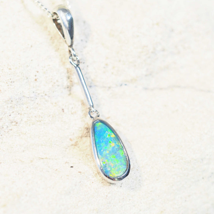 Zara – Sterling Silver Teardrop Opal Pendant
