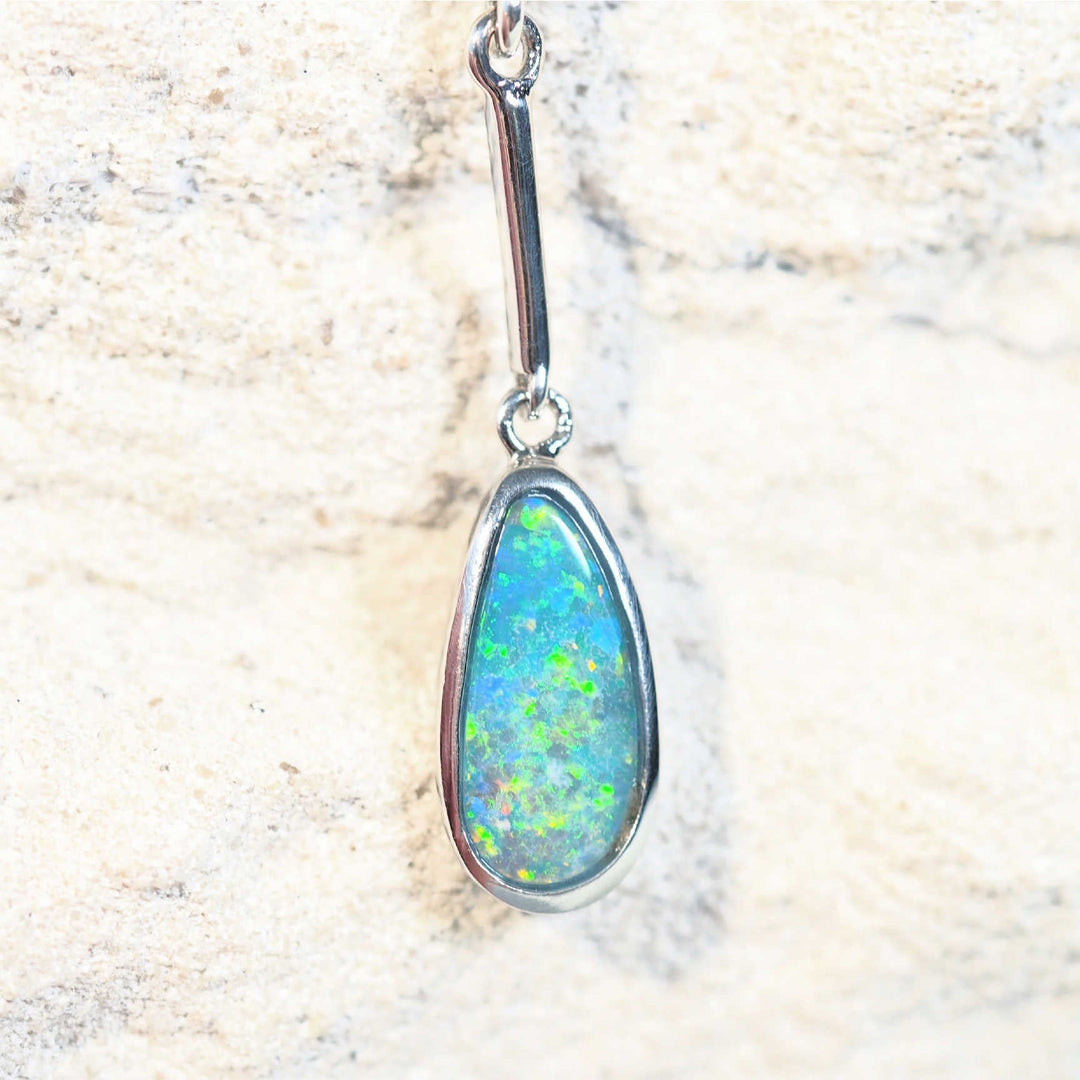 Zara – Sterling Silver Teardrop Opal Pendant
