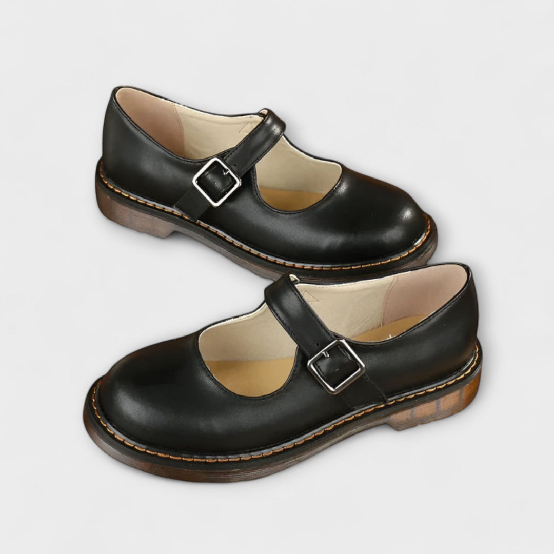 Women’s Vintage Mary Jane Shoes – Classic Leather Design with Strap