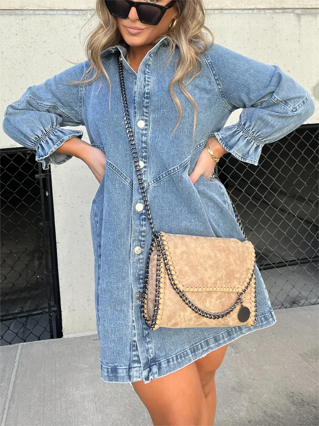 Elowyn - Casual Denim Dress
