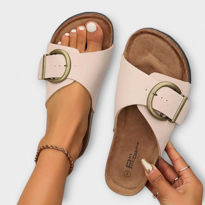 Margie – Women’s Cork Sandals with Buckle Strap
