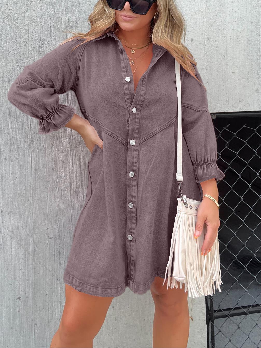 Elowyn - Casual Denim Dress