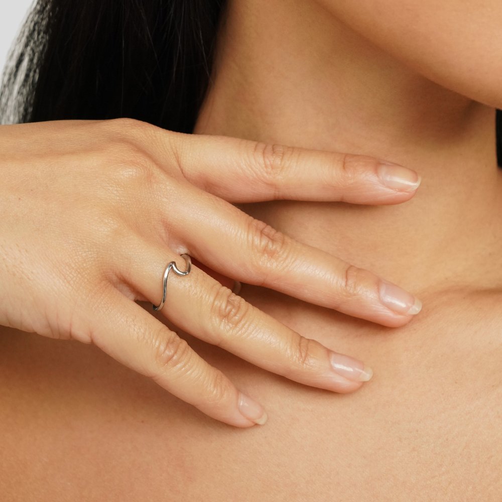 Imari Silver Waves Ring