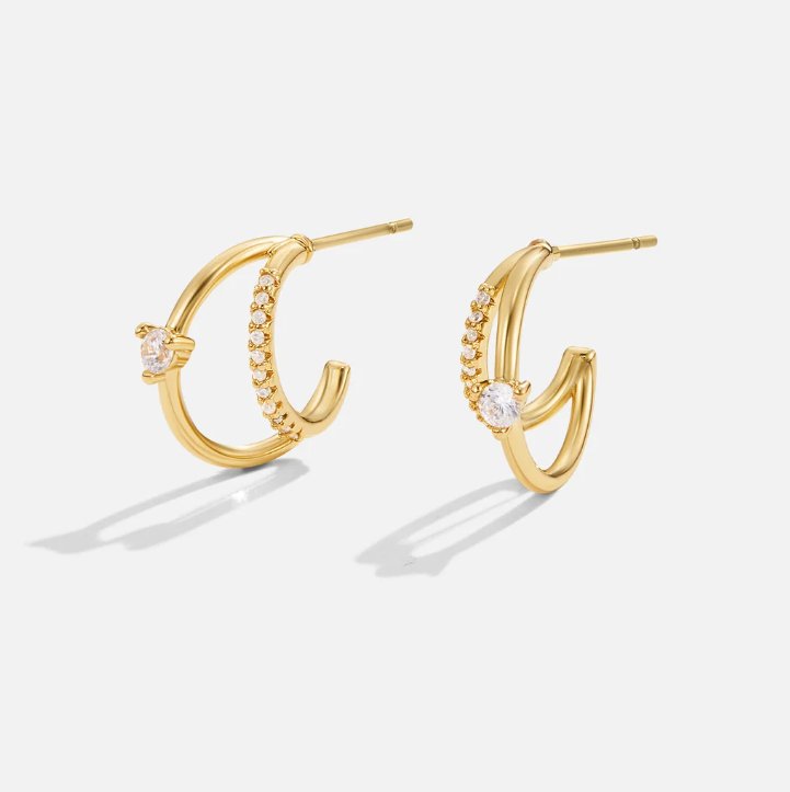 Gold Crystal Artie Earrings