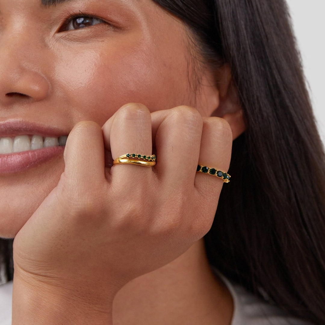 Carmen - Layered Emerald Green Ring