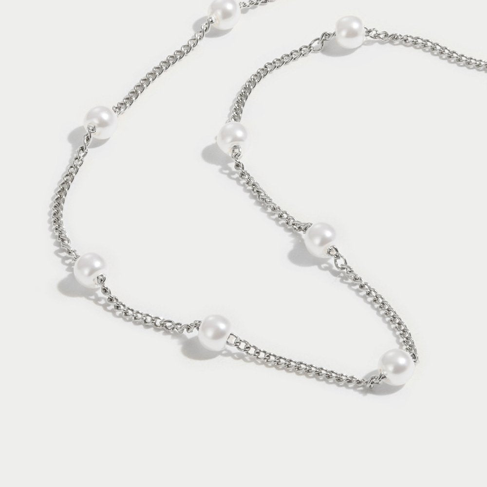 Nura 18K Silver Pearl Necklace