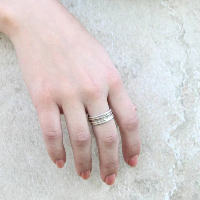 Lidia - Vintage Silver Ring with Gold Plating
