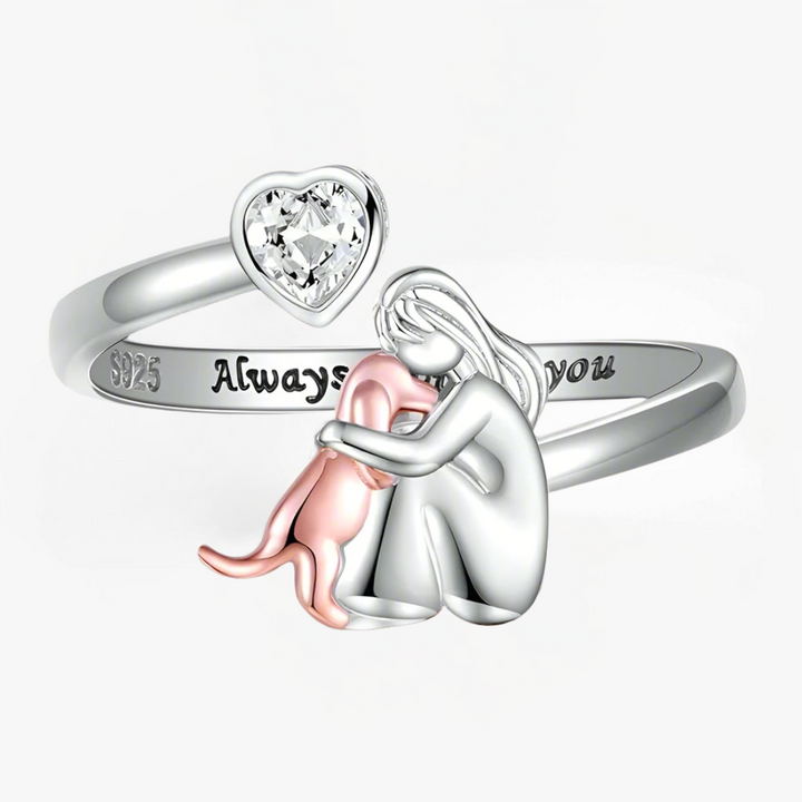 Elenza  | Rose Color Dog Embrace Ring